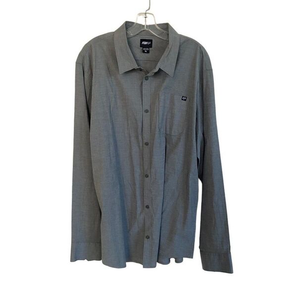 FOX RACING Mens Grey Gray Button-Up Dress Shirt Long Sleeve Size XL - Picture 1 of 6